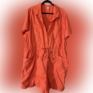 Orange Old Navy Coverall Shorts